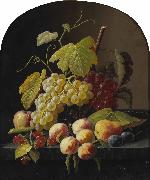 Severin Roesen A Still Life with Grapes painting